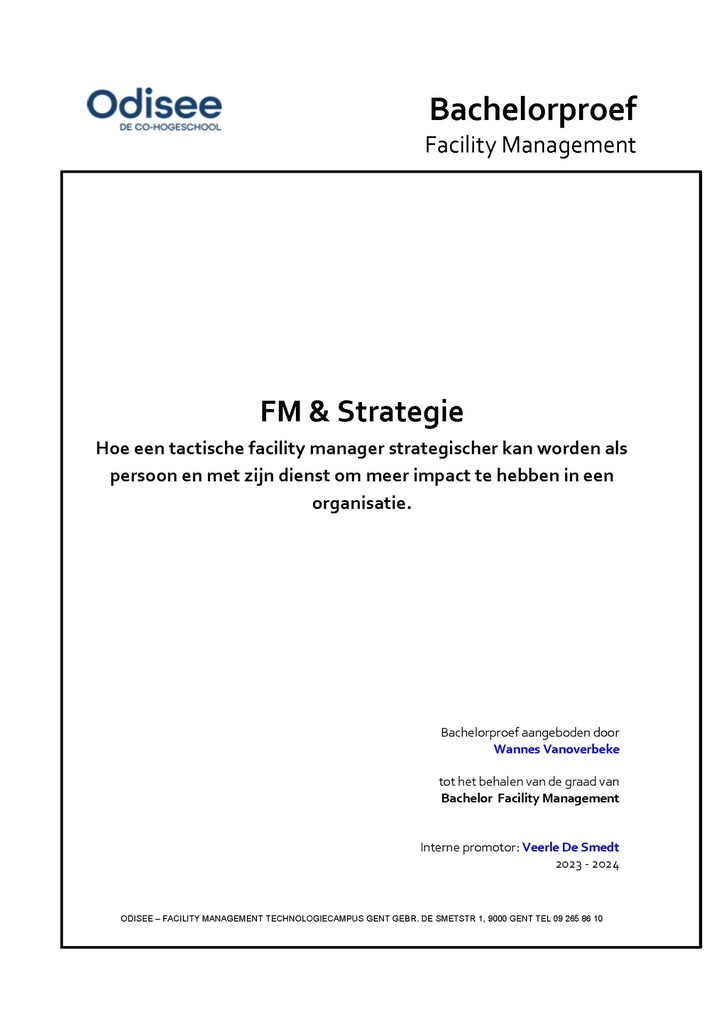 Bachelorproef - FM & Strategie